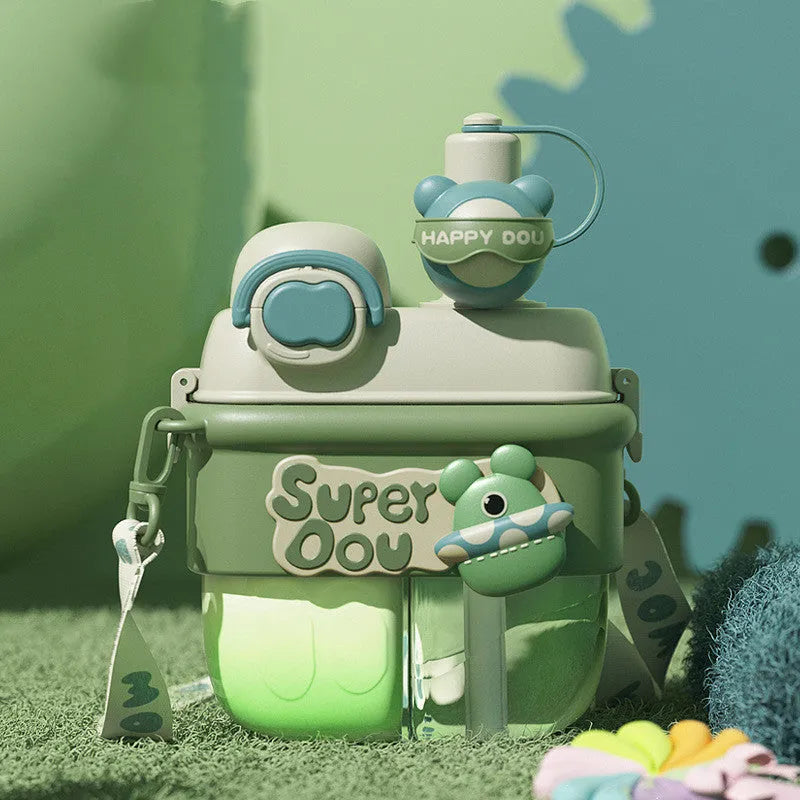 Double Drinking Plastic Cup With Rope Outdoor Portable - Bellarte Enchanté Double Drinking Plastic Cup With Rope Outdoor Portable